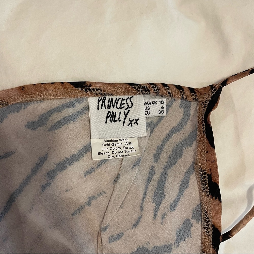 COPY - Princess Polly Silk Scarf Zebra Tie Top - Picture 2 of 4